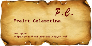 Preidt Celesztina névjegykártya